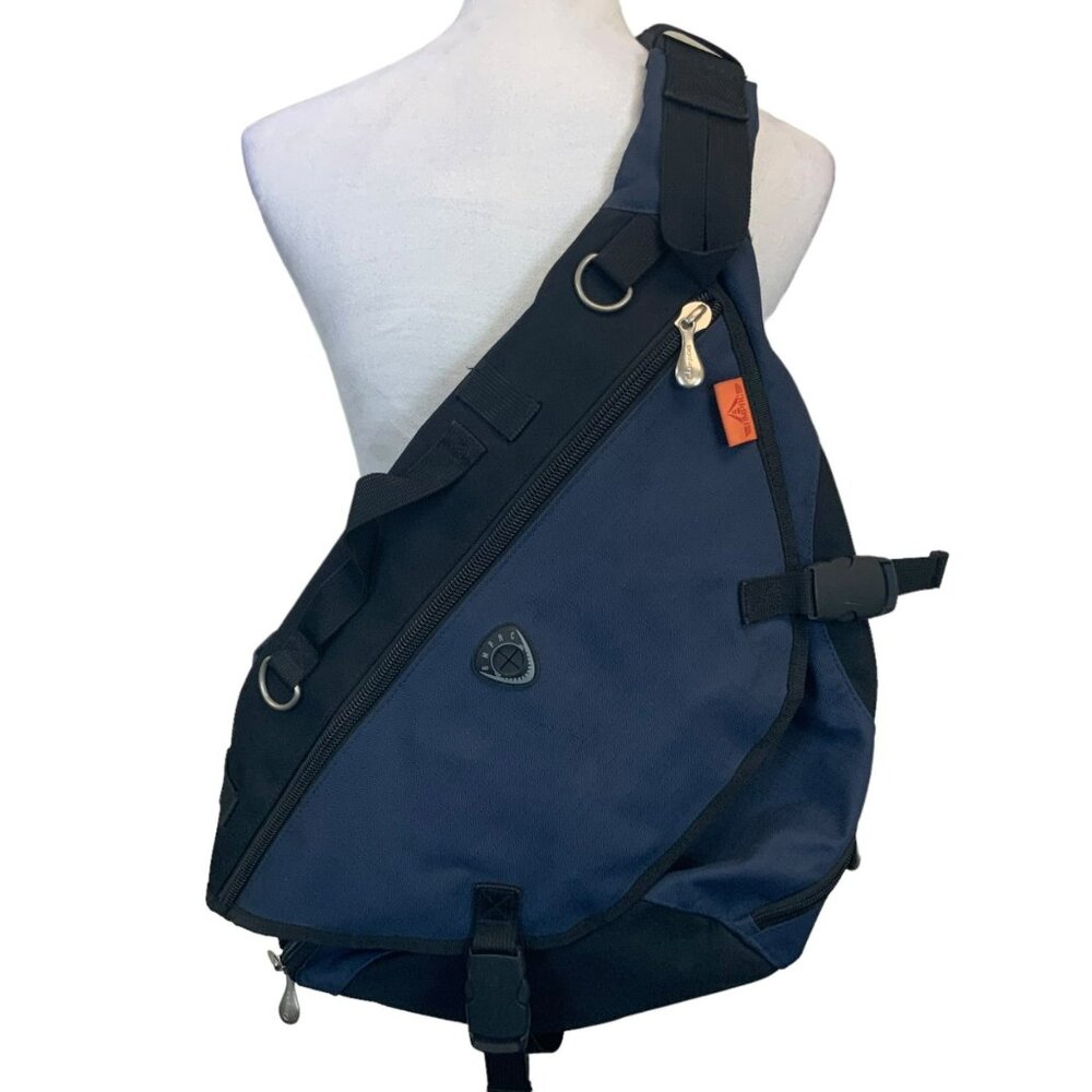 AMPAC Sling Messenger Backpack Shoulder Bag In Navy Size Large Outdoor Hiking